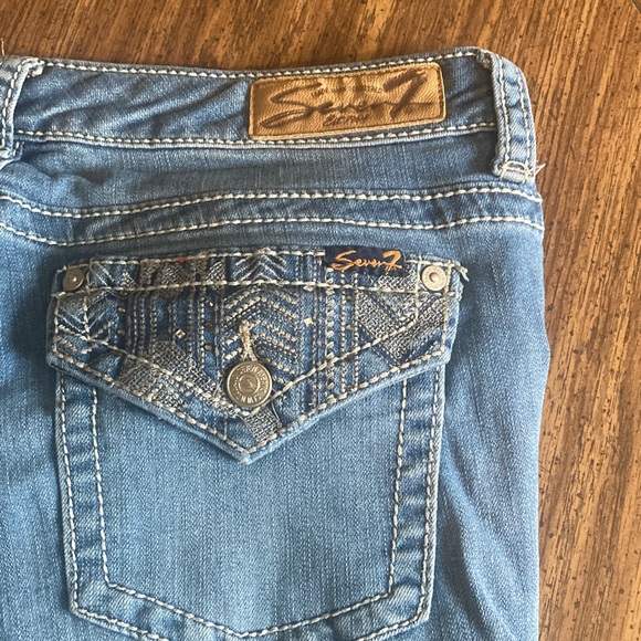 Seven7 Light Blue Slim Boot Cut Jeans for Women - Picture 7 of 8